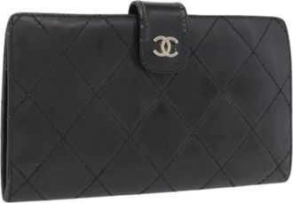 Chanel Pre-owned Leren Portemonnee - Dames - Vintage Accessoires - Zwart - ONE Size - Leer - Vintage