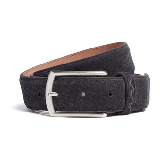 Ermenegildo Zegna Blauwe Su&egrave;de Riem - unisex - Riemen - Blauw - ONE Size - Su&egrave;de - Accessoires