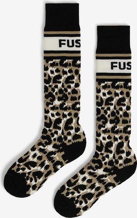 Fusalp Ski-Socken aus Wollmix mit Leopardenmuster