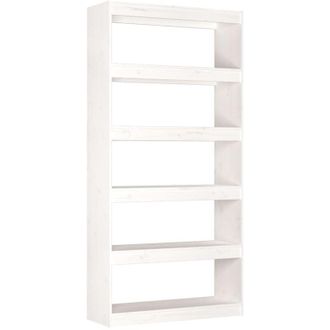 vidaXL Book Cabinet/Room Divider White 80x30x167.4 cm Solid Wood Pine vidaXL