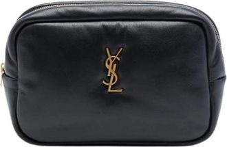 Saint Laurent Pre-owned Calypso Leren Pouch - Dames - Vintage Clutch - Zwart - ONE Size - Leer - Vintage
