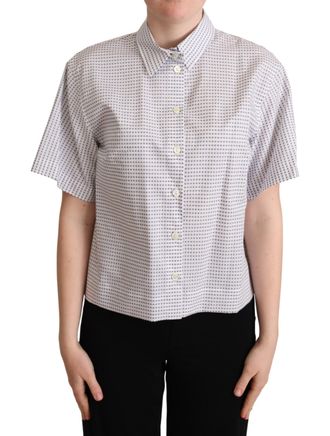 Dolce & Gabbana Dames Witte Polkadots Blouse met Kraag