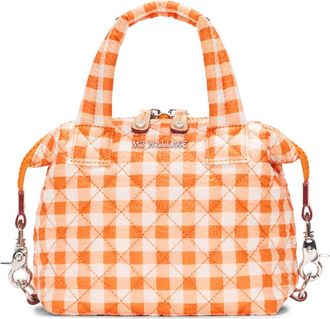 MZ Wallace Micro Sutton Tote in Sunset Orange Gingham at Nordstrom