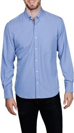 Tailorbyrd Mélange Performance Button Down Shirt in Blue Byrd at Nordstrom Rack, Size Xx-Large