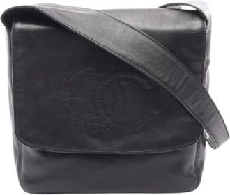 Chanel Pre-owned Vintage Crossbody Bag - Dames - Vintage Schoudertas - Zwart - ONE Size - Leer - Vintage
