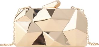 Generic Gold Acrylic Clutch For Women, Geometric Box Bag With Chain, Evening Party Handbag, 7.1 X 7.1 X 3.7 X 1.6 In