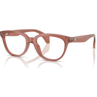 Moncler 52mm Rectangle optical glasses in Pink at Nordstrom