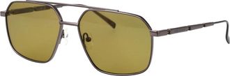 Alexander McQueen Stijlvolle zonnebril Am 0477S voor de zomer - Heren - Zonnebrillen - Geel - 59 MM - Accessoires