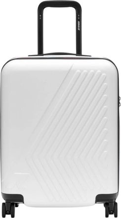 K-Way Eudoxie Logo Trolley - unisex - Handbagage koffer - Wit - ONE Size - Polyester - Koffers