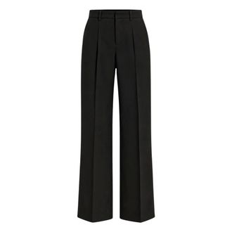 Erika Cavallini Semi Couture Klassieke Rechte Broek met Hoge Taille - Dames - Broeken - Zwart - Maat: S Wol