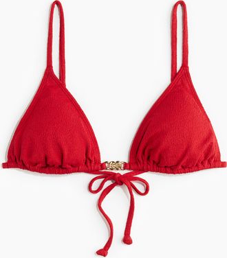 H&M Wattiertes Triangel-Bikinitop - Red