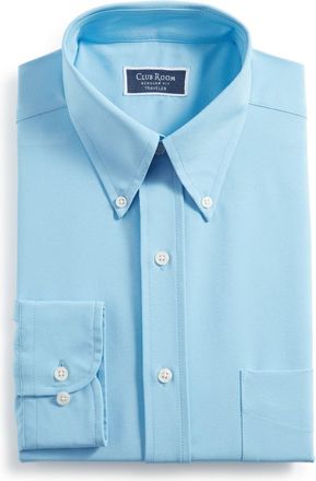 Club Room Traveler Dress Shirt Mens Placid Blue Button-Down FTS339