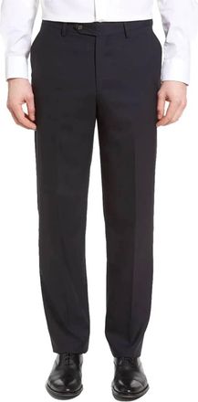 Berle Worsted Wool Tropical Trouser In Navy