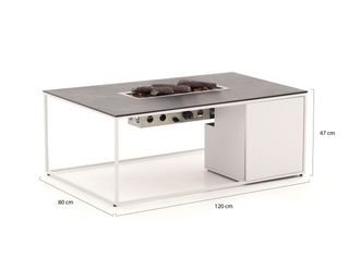 Cosi design Line lounge vuurtafel 120x80x47cm