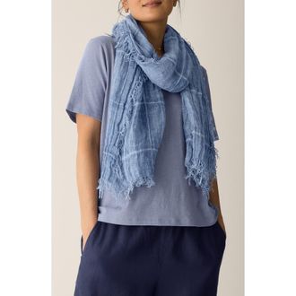 Eileen Fisher Linen & Cotton Scarf in Haze at Nordstrom