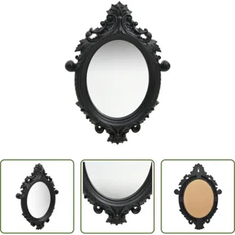 vidaXL Specchio in legno - Specchio da Parete Stile Castello 56x76 cm Nero