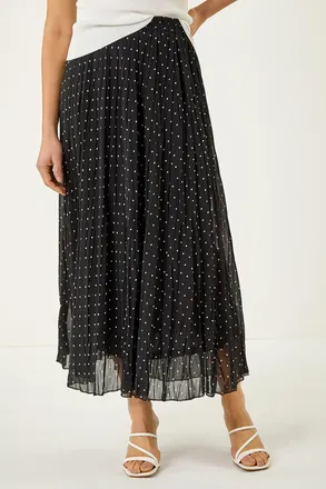 Roman Polka Dot Maxi Skirt