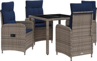 vidaXL Juego De Comedor Para Exteriores 5 Uds. Rat&aacute;n Sint&eacute;tico Vidaxl