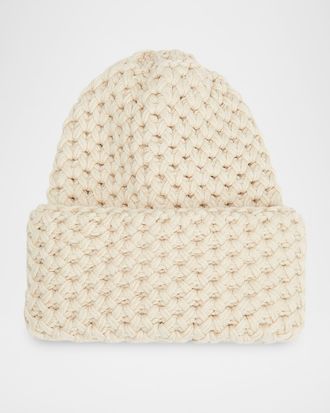 inverni Cashmere Honeycomb Knit Beanie