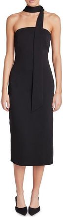 endless rose Choker Tie Sleeveless Midi Dress in Black at Nordstrom, Size X-Small