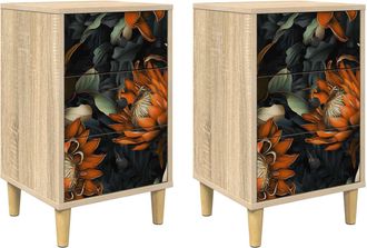 vidaXL Mesa De Noche Lochem 2 Uds. Roble Sonoma 36 X 33 X 60 Cm Vidaxl