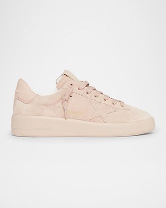 Golden Goose Purestar Mixed Leather Low-Top Sneakers