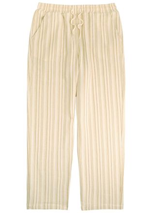 Les Deux Houston Stripe Cotton-blend Trousers - Ecru - 36 (W36 / XL)