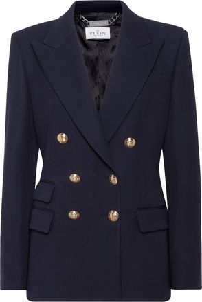 Philipp Plein Marine Fit Double-Breasted Blazer Teddy