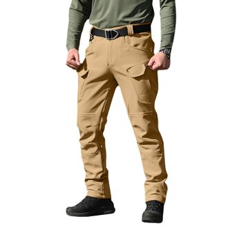 Generic MenS Waterproof Hiking Trousers - Fleece Lined Waterproof Trousers Men - Winter Outdoor Pants Thermal Fleece Lined Trousers Padded And Thickened Cargo