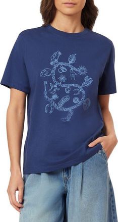Scotch & Soda Charmed Cotton Graphic T-Shirt in Oceana at Nordstrom, Size X-Small