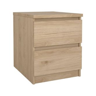 Dmora Dmora - Mesa De Noche Chelle, C&oacute;moda Baja, Mesilla De Noche, Estante De La Cama, 50x40 H50 Cm, Roble Claro