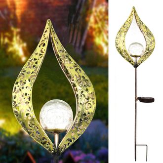 OEM L&aacute;mpara Solar Retro Con Efecto De Llama Led Hecha De Hierro, L&aacute;mpara Solar Impermeable Para Jard&iacute;n Con Efecto De Llama, L&aacute;mpara Exterior Con Esqueleto