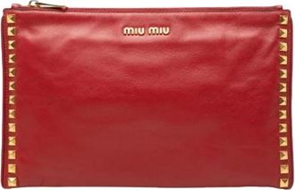 Miu Miu Pre-owned Clutches, female, Red, Size: ONE SIZE Pre-owned Leather Clutch