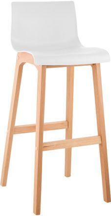 Clp Taburete De Bar Hover Estructura De Pl&aacute;stico Base De Cuatro Patas Natura Blanco