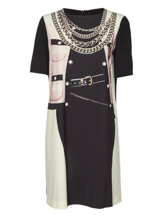 Moschino chain-print midi dress - Black