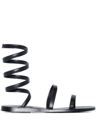 Ancient Greek Sandals Ofis ankle-wrap sandals - women - Leather/Leather/Leather/Rubber - 36 - Black
