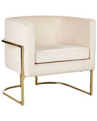 Beliani Sill&oacute;n terciopelo beige claro