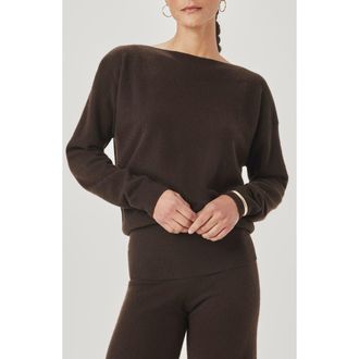 Splendid Tori Boatneck Crop Cashmere Sweater in Soft Chocolate Brown at Nordstrom, Size X-Small