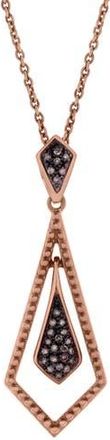 LuvMyJewelry Marisa Sterling Silver 0.10 Ct Diamond Geometric Drop Pendant in Pink Rhodium Sterling Silver at Nordstrom