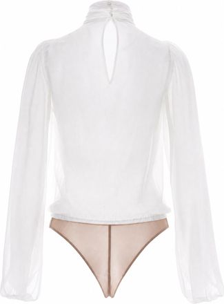 Elisabetta Franchi Womens Bodysuit Gioiello Ivory Viscose Tops Top