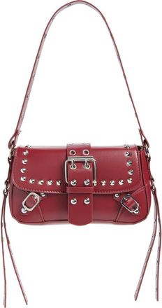 BP. Buckle Rivet Faux Leather Shoulder Bag in Burgundy at Nordstrom