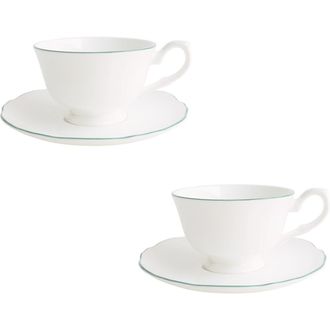 Twig New York Amelie Set of 2 Espresso Cups & Saucers in Forest Green at Nordstrom
