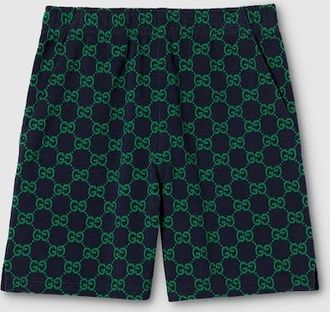 Gucci Kids - GG Cotton Shorts, Size 10 years, Blue, Ready-to-wear