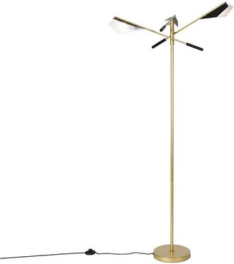 QAZQA Design Floor Lamp Black with Gold 3-Light - Sinem