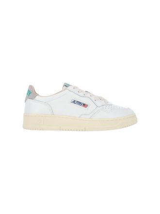 Autry White Low-Top Perforated Leather Sneakers