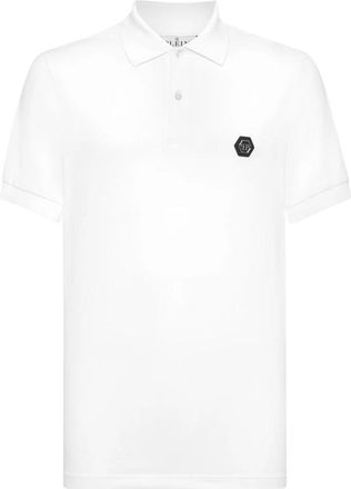 Philipp Plein Polo Shirt Skull&Bones - Heren - Polos - Wit - S - Katoen - Tops