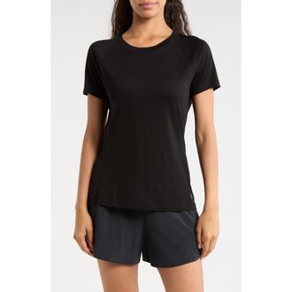 Smartwool Active Ultralite Crewneck T-Shirt in Black at Nordstrom, Size X-Large