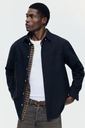 H&M Regular fit oxford shirt in Black at Nordstrom, Size Xx-Large