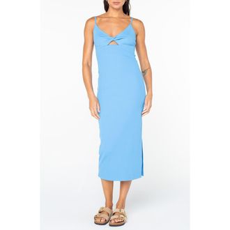 Roxy Wavey Lady Cotton Midi Dress in Azure Blue Solid at Nordstrom Rack, Size Xx-Large