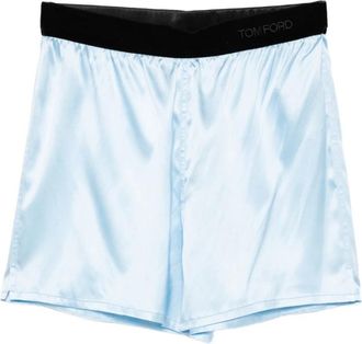 Tom Ford Silk Shorts - Dames - Bermuda - Blauw - L - Satijn - Korte Broeken